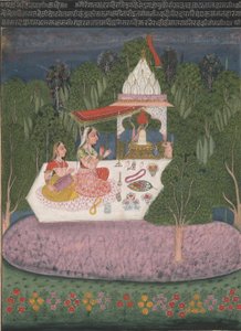Ragini Bhairavi, aus einem Kranz von musikalischen Modi (Ragamala) Manuskript von Bundi School