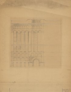Mills Building, San Francisco, Kalifornien, Entwurfsskizze von Burnham and Root