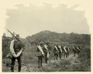 Auf dem Weg vom Schlachtfeld des 1. und 10. zu Rough Riders Szene des Konflikts, über die Berge