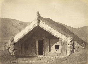 Runanga House - Wairoa - Nach dem Ausbruch 10. Juni 1886, Juli 1886 (Albuminabzug)