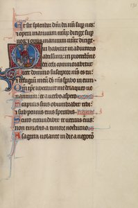 Initiale O: Christus auf dem Thron mit einem Drachen und einem Löwen zu seinen Füßen von Bute Master