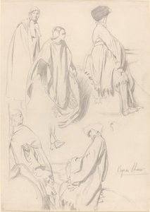 Studien von Männern und Frauen in mittelalterlicher Kleidung von Byam Shaw