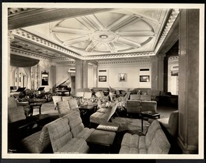 Die Lounge, Blick nach Osten im Hotel White, 37th Street und Lexington, New York, 8. März 1937