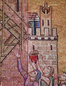 Bau des Turms von Babel (Mosaik)