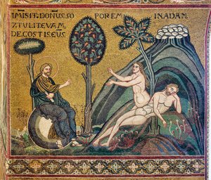 Erschaffung Evas, byzantinisches Mosaik, XII-XIII Jahrhundert, an der Gegenfassade