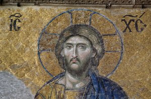 Deesis Christus in der Hagia Sophia (Mosaik) von Byzantine