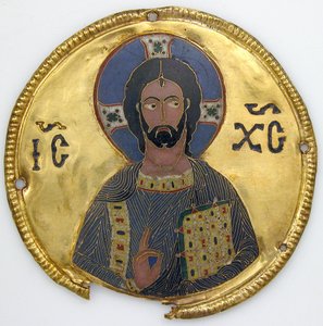 Medallion mit Christus von einem Ikonenrahmen, ca. 1100