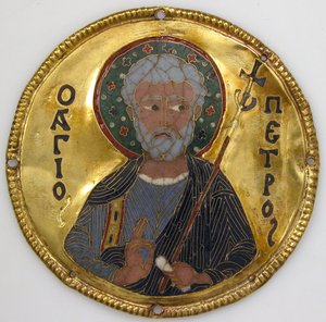 Medallion mit dem Heiligen Petrus von einem Ikonenrahmen, ca. 1100