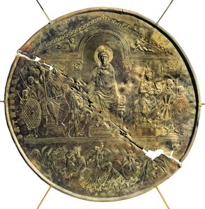 Missorium (große Silberschale) von Theodosius I (346-395), 4. Jahrhundert n. Chr. (Silber)