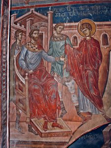 Saint Georges vor dem Kaiser Diokletian - Fresko - Saint George