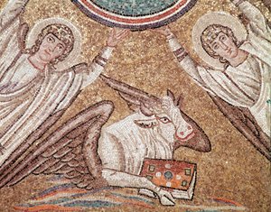 Das Kalb, Symbol des Evangelisten Lukas (Detail) von Byzantine