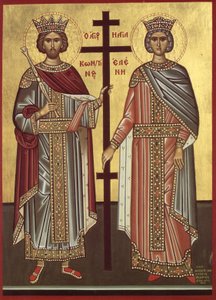 Kaiser Konstantin und seine Mutter Kaiserin Helena von Konstantinopel
