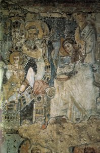Die Verkündigung Fresko in Santa Maria Antiqua, 565-578 von Byzantine Byzantine