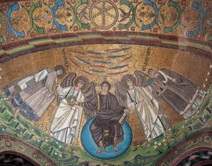 Italien, Emilia-Romagna, Ravenna, Basilika San Vitale, Apsismosaik von Byzantine School