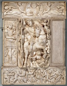 Der triumphierende Kaiser, bekannt als das Barberini-Elfenbein, 500-550 n. Chr.