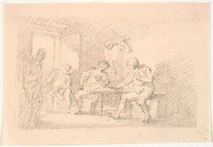 Interieur mit Spielern