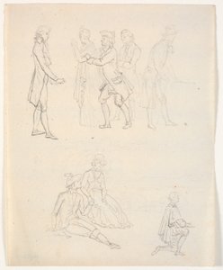 Drei Figurenstudien. Theaterszenen? von C.A. Lorentzen