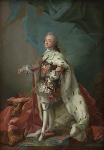 König Frederik V. von Dänemark in Salbungsroben
