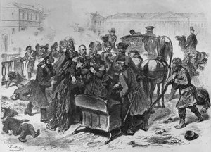 Ermordung von Zar Alexander II. in St. Petersburg, 13. März von J.B. and Brown J. Rowbotham
