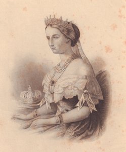 Porträt von Eugenia de Montijo de Guzman (1826-1920), Kaiserin von Frankreich, Ehefrau von Napoleon III. Bonaparte (Stich)
