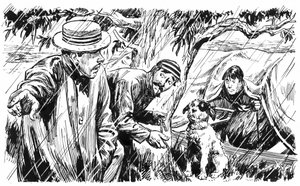 Illustration für Drei Männer in einem Boot von Jerome K. Jerome von C.L. Doughty