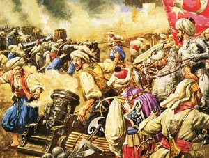Suleimans Armee greift Rhodos an