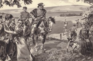 Unidentifizierte historische Szene, wahrscheinlich im Zusammenhang mit Einhegungen