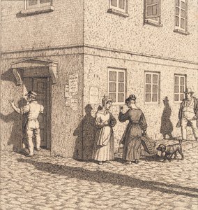 Eine Straßenecke. Illustration zu "Linearperspectiven", Tafel VII