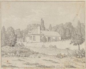 Das Haus von Jean Jacques Rousseau im Schlossgarten von Ermenonville von Christoffer Wilhelm Eckersberg