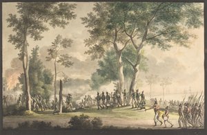 Der Angriff der Livjäger im Classens Garten am 31. August 1807 von Christoffer Wilhelm Eckersberg