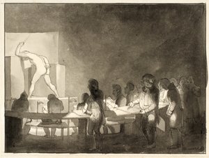 Satire auf den Zeichenunterricht an der Königlichen Akademie der Schönen Künste von Christoffer Wilhelm Eckersberg