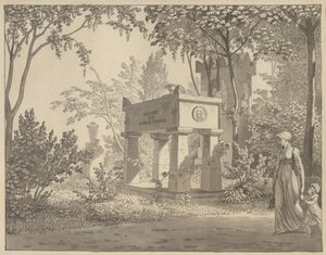 Das Molière-Sarkophag im Jardin Elysée von Christoffer Wilhelm Eckersberg