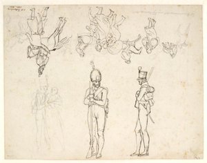 Entwurf für eine Reihe von Figuren in einer Darstellung der Bombardierung von Kopenhagen