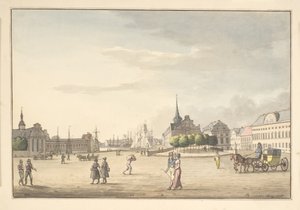 Aussicht vom Schlossplatz auf die Börse und die Bank