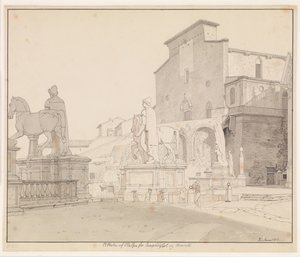 Ansicht des Kapitols und Santa Maria in Aracoeli, Rom von Christoffer Wilhelm Eckersberg