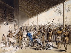 Ein einheimischer Häuptling befiehlt Europäer zu töten, 1817
