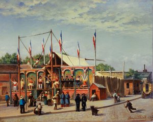 Das Zelt des Ringers Dubois, Boulevard de la Villette von C. Bussilliet