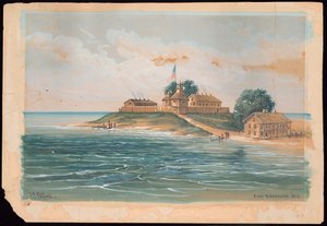 Fort Dearborn im Jahr 1803 von C. E. Petford