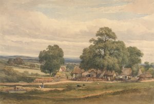 Emerey Down bei Lyndhurst, New Forest, Hants (Aquarell & Graphit auf Papier)
