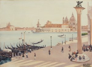 Sonnenuntergang von der Loggia des Dogenpalastes von Cagnaccio di San Pietro