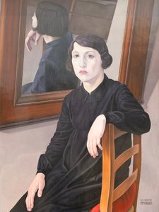 Frau am Spiegel von Cagnaccio di San Pietro