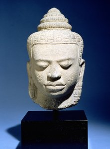 Kopf des Buddha, Khmer, Kambodschanisch, ca. 12.-13. Jahrhundert