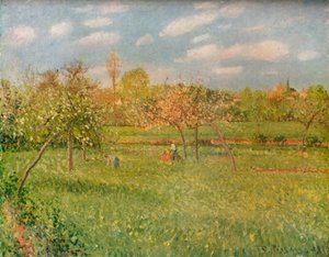 Apfelbäume in Eragny, Morgensonne, ca. 1896 von Camille Jacob Pissarro