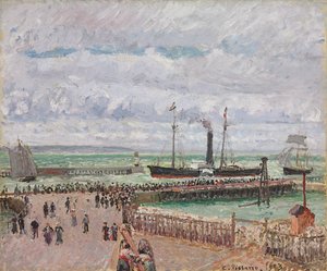 Eingang zum Hafen von Le Havre und die westlichen Wellenbrecher, leuchtend graues Wetter, 1903