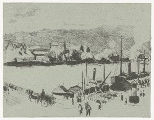 Ansicht des Kais der Seine in Rouen von Camille Jacob Pissarro