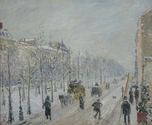 Les Boulevards, extérieurs, effet de neige, 1879 von Camille Jacob Pissarro