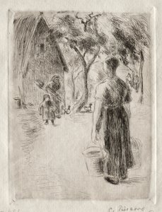 Bäuerin mit Eimern, 1889 von Camille Jacob Pissarro