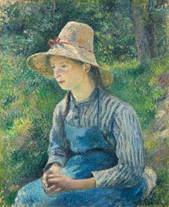 Bauernmädchen mit Strohhut, 1881 von Camille Jacob Pissarro