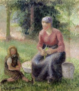 Bäuerin und ihr kleines Mädchen, ca. 1893 von Camille Jacob Pissarro