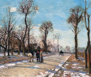 Route de Versailles, Louveciennes, Wintersonne und Schnee